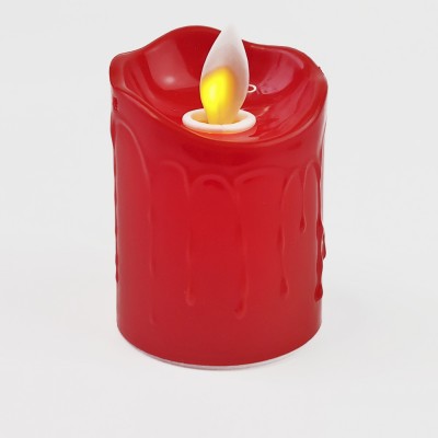 Свеча LED Живое пламя светящаяся 7х5см (красная)