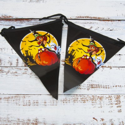 Гирлянда Хэллоуин флажки №27 Гирлянда Хэллоуин флажки №27
