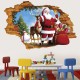 Интерьерная наклейка 3D Санта Клаус и Рудольф XH7247 50х70см