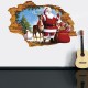 Интерьерная наклейка 3D Санта Клаус и Рудольф XH7247 50х70см