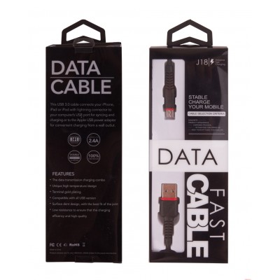 Кабель USB - Micro USB DATA J18 Black Pack