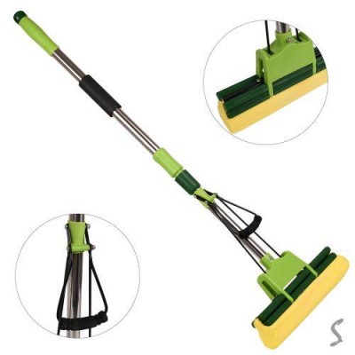 Швабра с двойным отжимом телескопическая ручка 128*27см