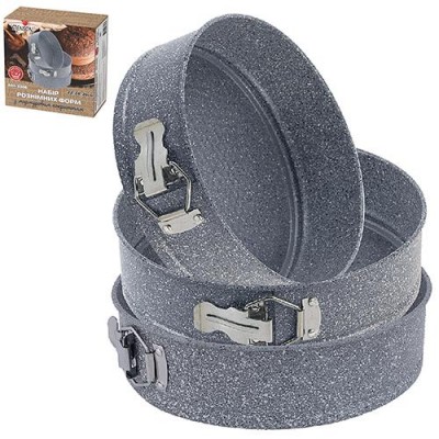 Формы разъемные "Мраморное покрытие" 3шт/наб 22/24/26*7см Формы разъемные "Мраморное покрытие" 3шт/наб 22/24/26*7см