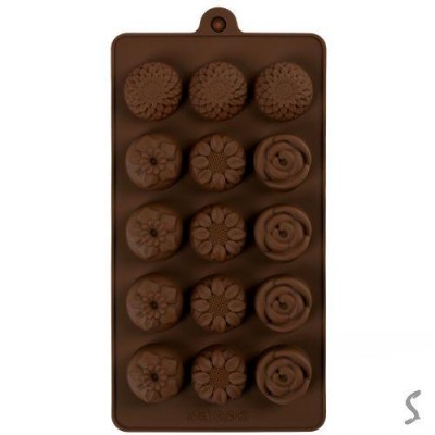 Форма силикон для конфет "Цветы" 15шт/л 20*11*2см