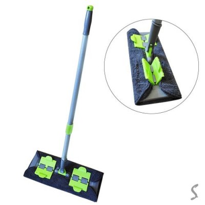 Швабра на зажимах телескопическая ручка 1.25м/37.5*13*3см