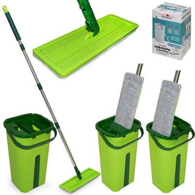Швабра с ведром 15*13*34см с автоматическим отжимом 1.25м