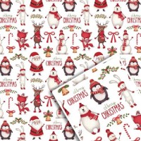 Бумага упаковочная мелованная новогодняя 70*100см 10л/уп