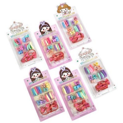 Аксессуары для волос 18пр/наб (12резинок, 6заколок)