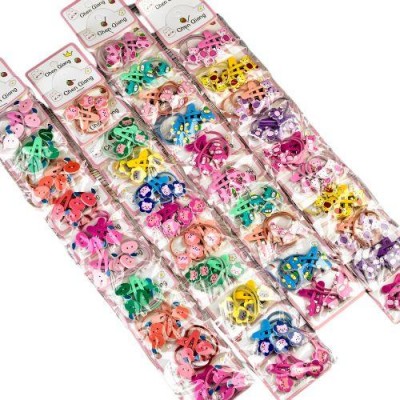 Аксессуары для волос 40шт/наб (10наб по 4пр: 2резинки, 2заколки)