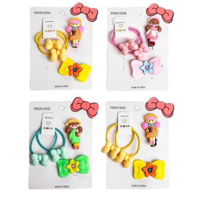 Аксессуары для волос 4шт/наб (2резинки, 2заколки)