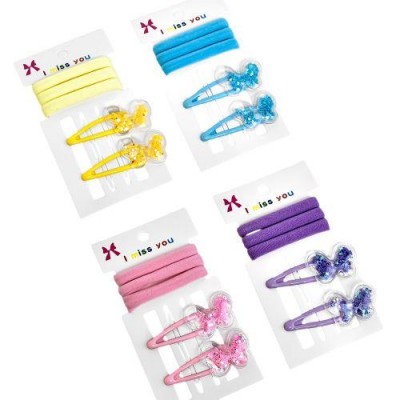 Аксессуары для волос 5пр/наб (3резинки, 2заколки)