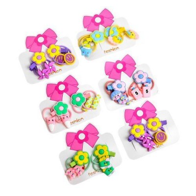 Аксессуары для волос 6пр/наб (4резинки, 2заколки)