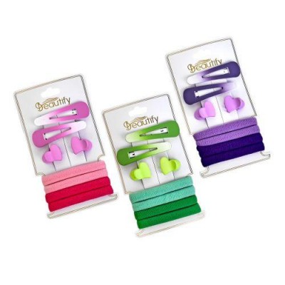 Аксессуары для волос 8пр/наб (4резинки, 2заколки, 2крабика)