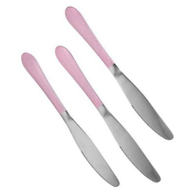 Нож столовый SS "Pink mat" 3шт/наб