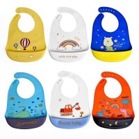 Слюнявчик силиконовый с карманом с рисунком 23*32см