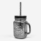 Чашка-банка с закручивающейся крышкой и трубочкой "Ice cold Drink" 450мл
