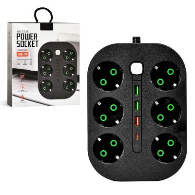 Удлинитель 3м (6р 3USB 1PD с выкл) 21.8*18.3*5см