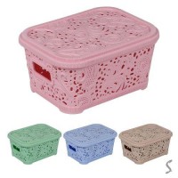 Корзина-плетенка с крышкой "Ажур" 1.8л 15.5*21*9.5см	