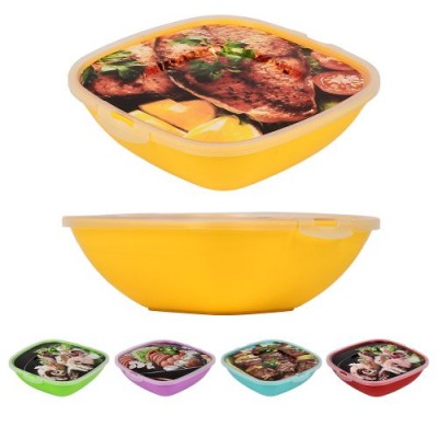 Миска-салатница с крышкой "Ассорти" 500мл 15.5*15.5*5см