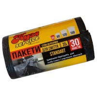 Пакеты для мусора сверхпрочные 35л 30шт/уп 47*57см