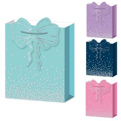 Пакет подарочный бумажный S "Bow 3D" 18*23*10см
