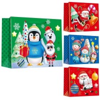 Пакет новогодний бумажный M "Santa&Co" 30*25*12см	