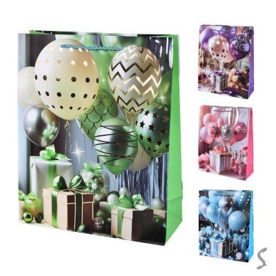 Пакет подарочный бумажный S "Ballons" 18*23*10см