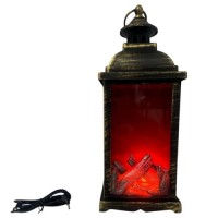 Камин-светильник декоративный с LED подсветкой USB 13*13*30см  (без батареек)