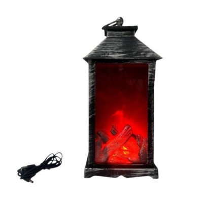 Камин-светильник декоративный с LED подсветкой USB 13*30*30см (без батареек)