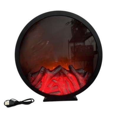 Камин-светильник декоративный с LED подсветкой USB 8.5*32*32см (без батареек)