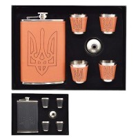 Сувенирный набор (фляга,4 стопки) 260мл 24*18*4см
