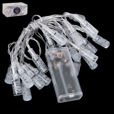 Гирлянда светодиодная "Bottle" 3м белая 20led (2AA)