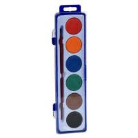 Краски акварельные 6цв с кисточкой Краски акварельные 6цв с кисточкой