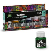 Краски акриловые 6цв 25мл водостойкие с кисточкой