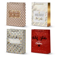 Пакет новогодний бумажный L "Christmas notes" 31*42*12см	