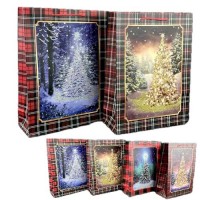 Пакет новогодний бумажный L "Christmas tree" 31*42*12см	