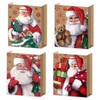 Пакет новогодний бумажный L "Santa" 31*40*12см	