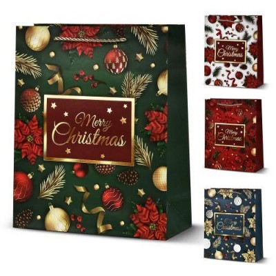 Пакет новогодний бумажный M 