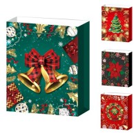 Пакет новогодний бумажный M "Christmas decorations 3D" 26*32*10см	