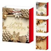 Пакет новогодний бумажный M "Merry Christmas" 26*32*10см	