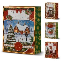 Пакет новогодний бумажный M "New Year's Eve" 26*32*10см	