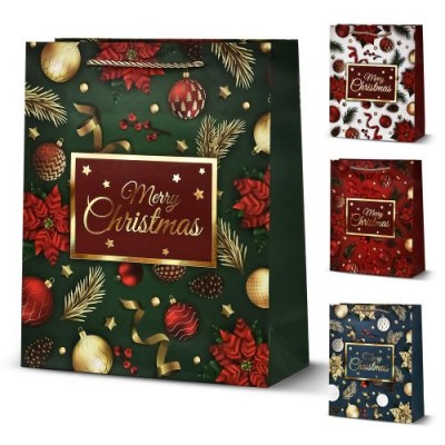 Пакет новогодний бумажный S "Christmas balls" 18*23*8см