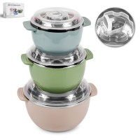 Миски с крышками SS 6пр/наб 0.8/1.6/2.4л