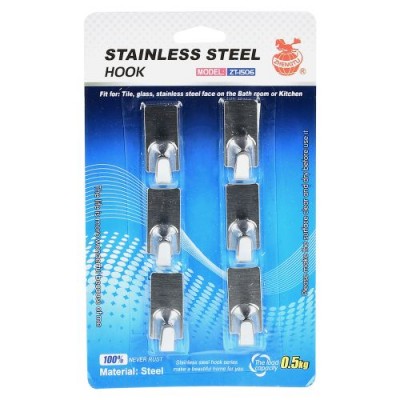 Крючки самоклеющиеся SS 6шт/наб 3.5*1см