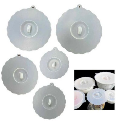 Крышка силиконовая для мисок/кастрюль/сковородок для хранения в холодильнике 5шт/уп