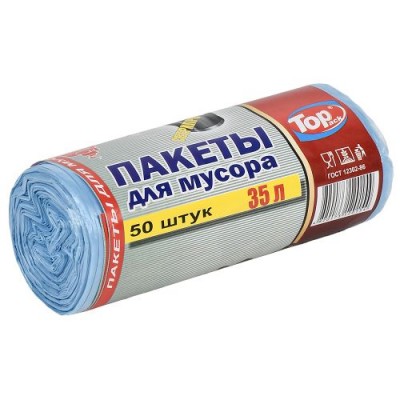 Пакеты для мусора TOP PACK 35л 50шт/уп 50*60см