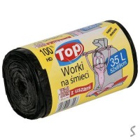Пакеты для мусора с ручками суперкрепкие TOP PACK 35л 100шт/уп 50*60см