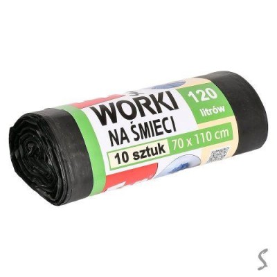 Пакеты для мусора сверхпрочные TOP PACK 120л 10шт/уп 70*110см