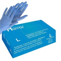 Перчатки нитриловые L Hoffen 3.2г нестерильные текстурированные б/п 50пар/уп