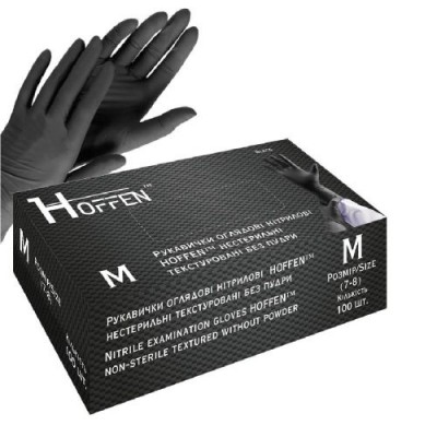 Перчатки нитриловые M Hoffen 3.5г нестерильные текстурированные б/п 50пар/уп